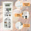 Armoires | Armoire de rangement de style rustique autoportant à 63 niveaux de 63,3 po de hauteur, avec portes et tablettes réglables, pour le salon, la salle à manger et le bureau | blanc neige | panneau de fibres à densité moyenne durable