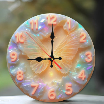 Iridescent Butterfly Clock Numbers