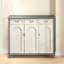 Banc de rangement pour chaussures en bois blanc et gris