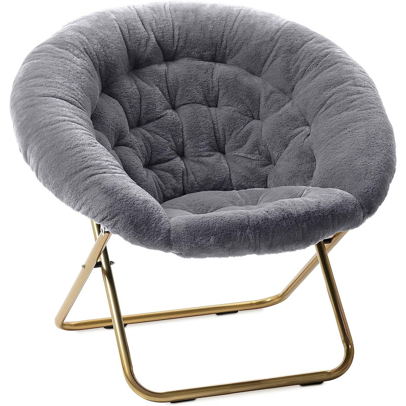 Donamarie Upholstered Accent Chair, Gray Faux Fur