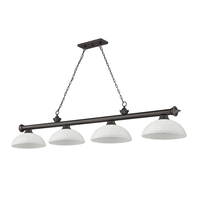 Billard 4 lumières Annaleisa, Bronze, Marbrure dorée