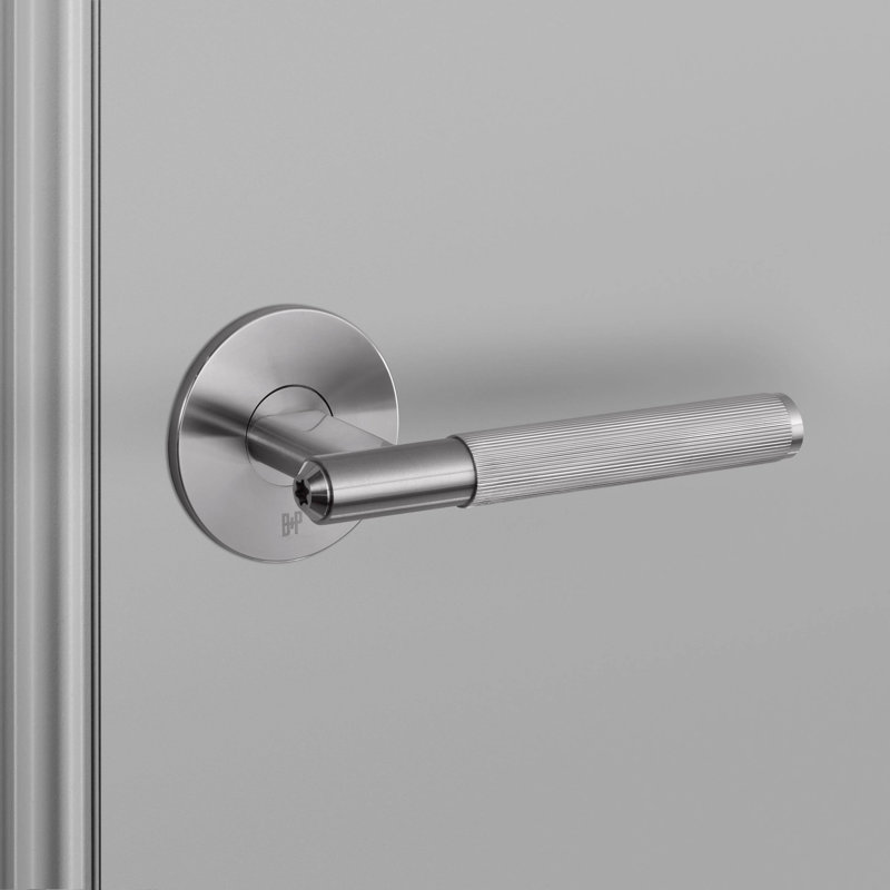 Round Single Dummy Door Lever with Round Rosette, Steel