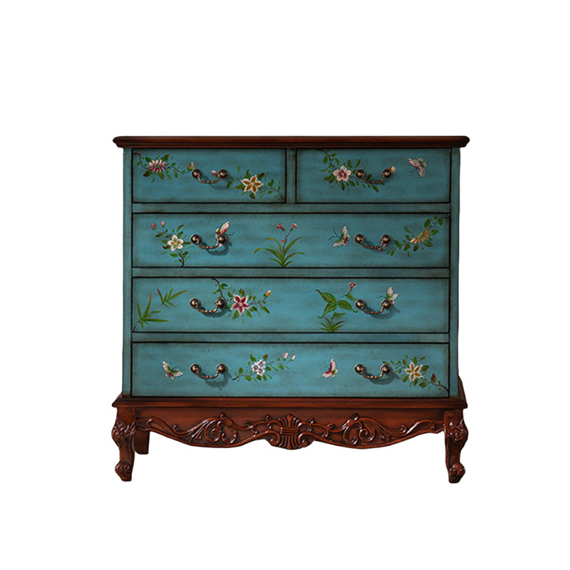 Vintage 5-Drawer Entryway Accent Chest