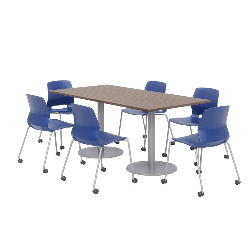 Ensemble de table de salle à manger rectangulaire 72 "et chaise, Teck studio, Moonbeam