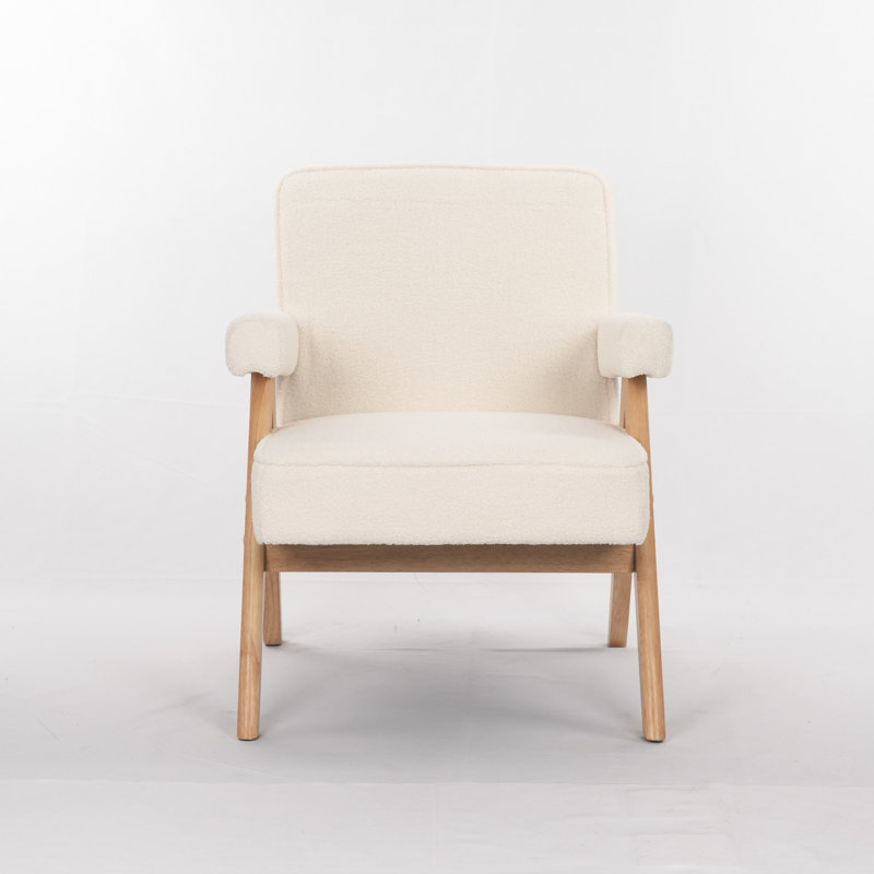 Fauteuil avec coussins moelleux - pour une expérience de détente dans le salon, la chambre à coucher, les pieds et les pièces confortables en bois beige