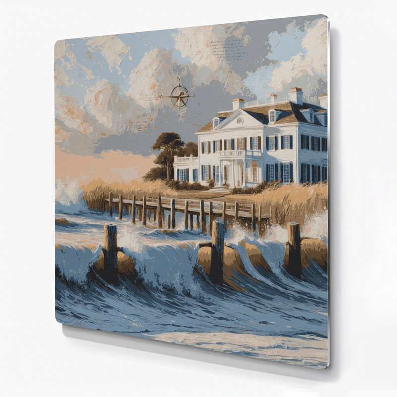 Art mural en métal beige Coastal Coastal Colonial Plus, H 384 po x l 384 po x P 0,05 po