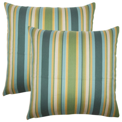  Striped Cotton Throw Pillow