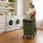 Laundry Basket With Wheels, Large Rolling Hamper (Green)-972203495