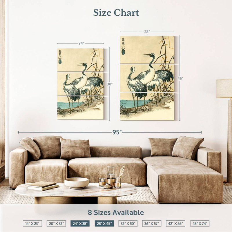 Brampt Oriental Crane II, 38" H x 24" W