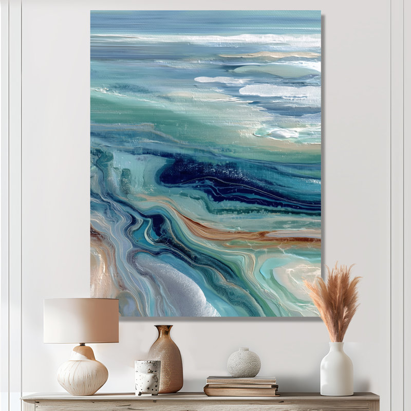 «Green River», art mural vert, impression sur toile, H 44 po x l 34 po, Toile tendue, Ne s’applique pas