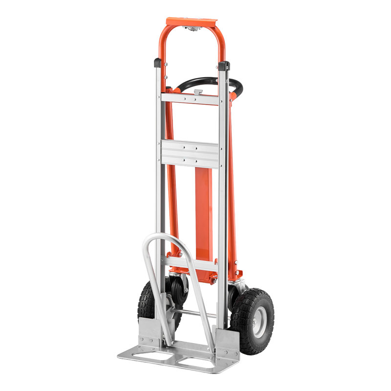 4 in 1 Hand Truck, 1000 lbs Load Capacity for 4-Wheel Mode, Convertible Hand Truck Dolly with Non-Slip Handle & Wheels, Aluminum Alloy Portable Trolley Dolly for Moving Home, Office, Warehouse