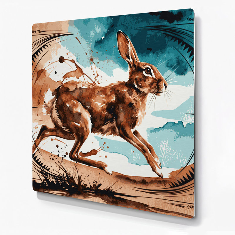 «Southwestern Animals» Jackrabbit 29, art mural en métal brun, H 192 po x l 192 po x P 0,05 po