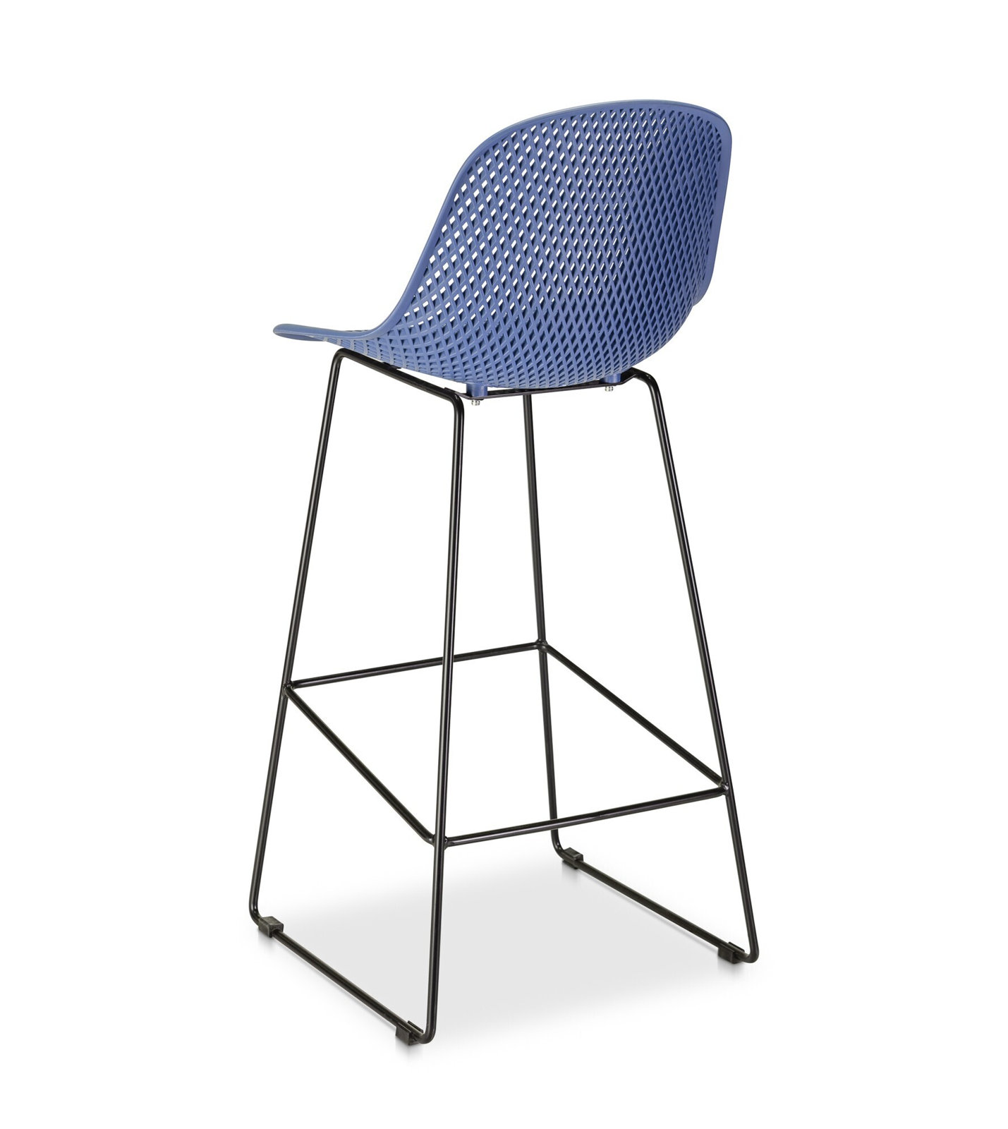 Dusti Iron Outdoor Bar Stool, 29.25" H, Navy