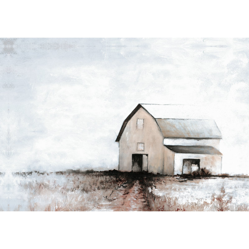«Blush Pink Barn», reproduction d'art sur toile tendue, H 12 po x l 18 po