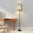 Modern Floor Lamp With Remote Control And Dimmable LED Bulb - Adjustable Lighting For Living Room, Bedroom, Or Office - Space Saving Corner Design
