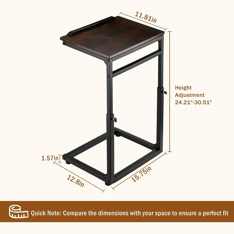 Table d'appoint télé, hauteur réglable et inclinaison de 0 à 60°, idéale pour le canapé

Table d'appoint pour les repas devant la télé et sur le divan