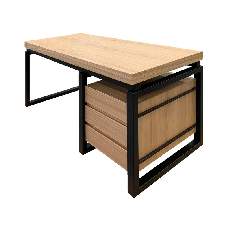 Adeley Metal Base Writing Desk, Right Hand