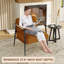 Chaise confortable, chaise d'appoint moderne avec structure en métal, chaise de lecture confortable avec coussin moelleux et accoudoirs en bois pour la chambre à coucher-1841619768