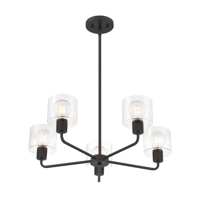 Aneta 5 - Light Dimmable Wagon Wheel Chandelier