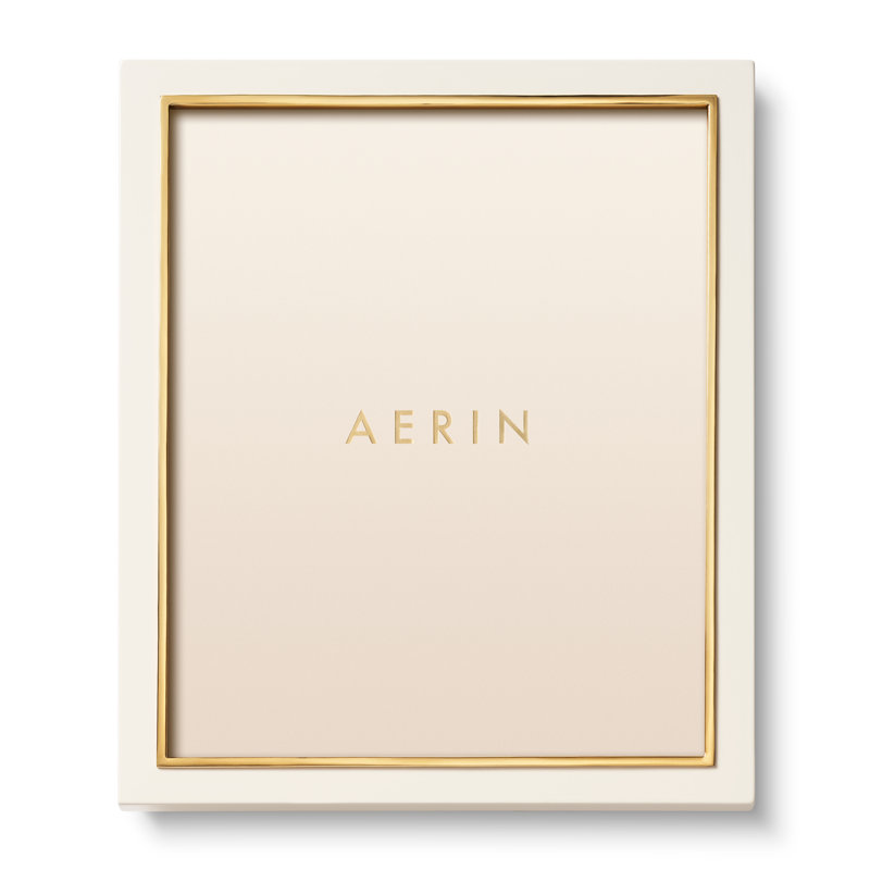 Cream and Gold Leather 8x10 Picture Frame