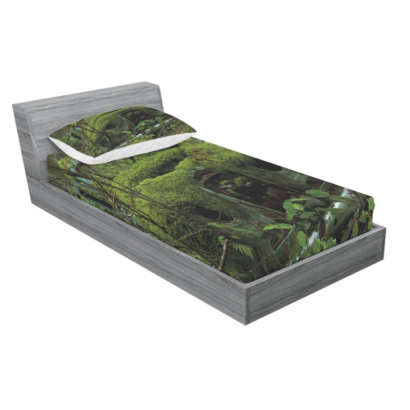 Ensemble de draps anciennes forêts abandonnées, Ensemble de draps pour lit simple TG avec drap-hou