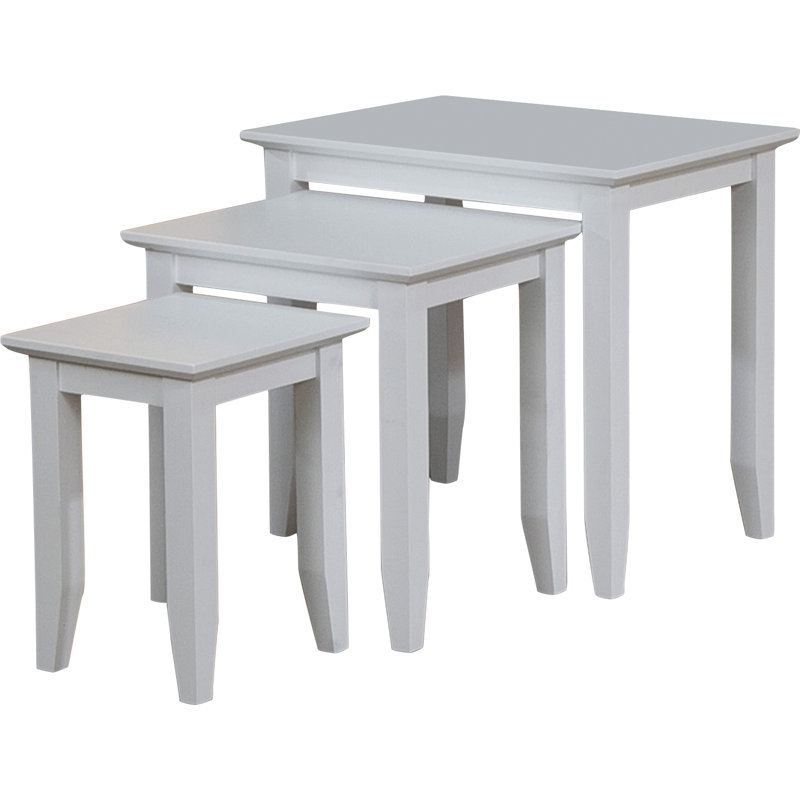 Tables gigognes en bois massif Cafferata, Blanc