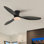 Ventilateur de plafond d'intérieur à pales en ABS 52 po avec éclairage à DEL à intensité variable et télécommande Karlena, 3 températures de couleur, moteur CC réversible à 6 vitesses, minuterie