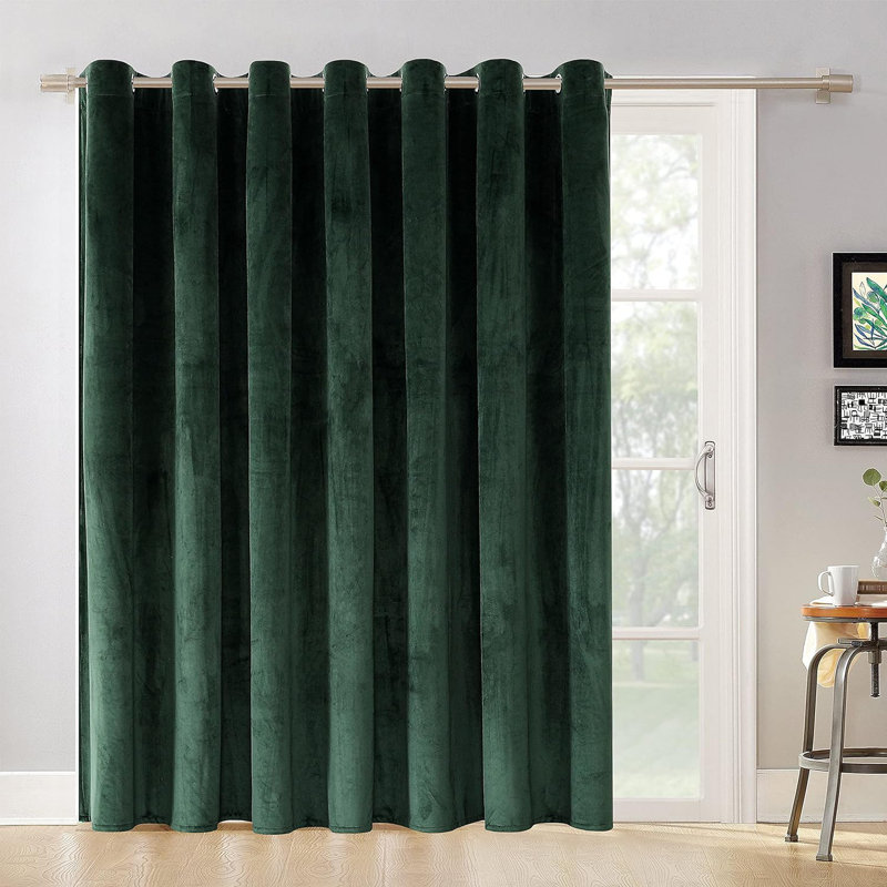 Karlyle Single Curtain Panel, 52" W x 96" H, Dark Green