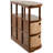 30" H x 39.38"W Half Moon Console Table With 6 Baskets and Storage Shelves, Coffee