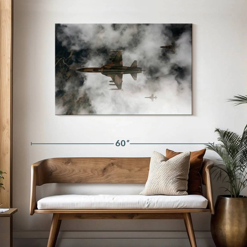 Mait Cloudy Fighter Jets, 30" H x 45" W