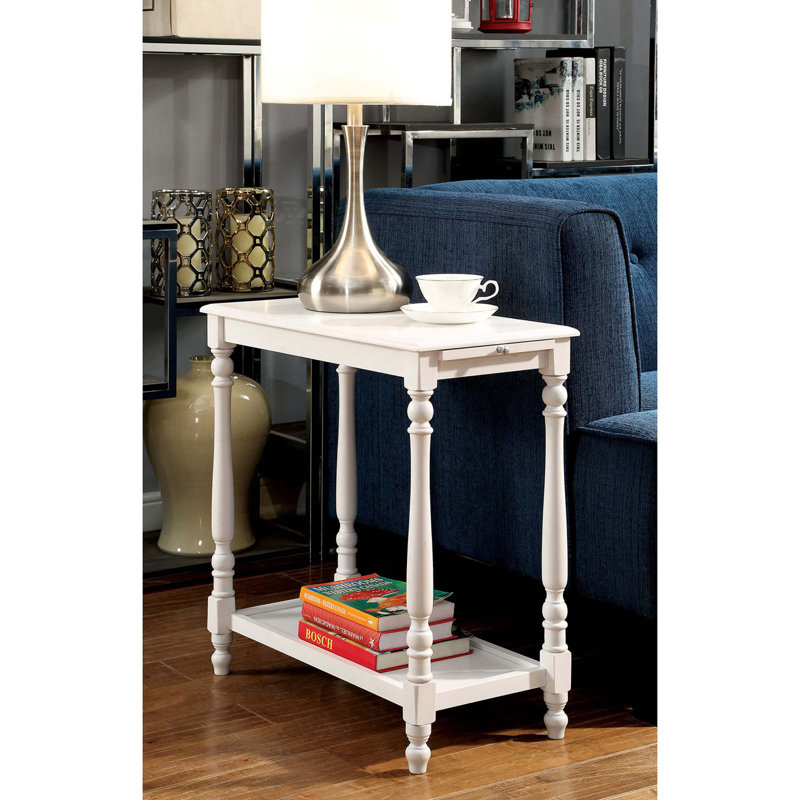 Multifunctional Side Table With Hidden Tray And Open Shelf