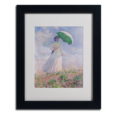 «Woman with a Parasol» par Claude Monet, reproduction d'art encadrée