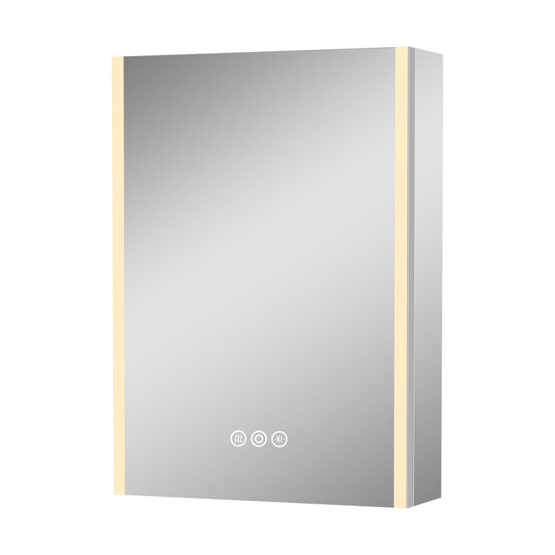 Rail 24 po x 36 po Pharmacie rectangulaire en aluminium H avec miroir, 36" H x 24" W x 5" D, Right