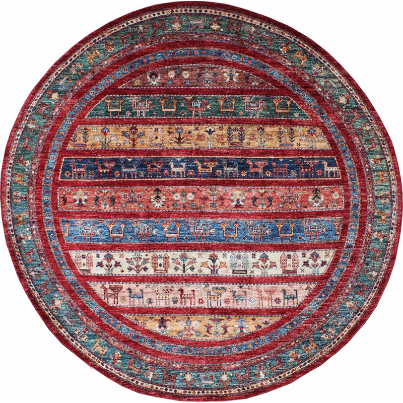 Geometric Hand Knotted 199cm X 199cm Area Rug