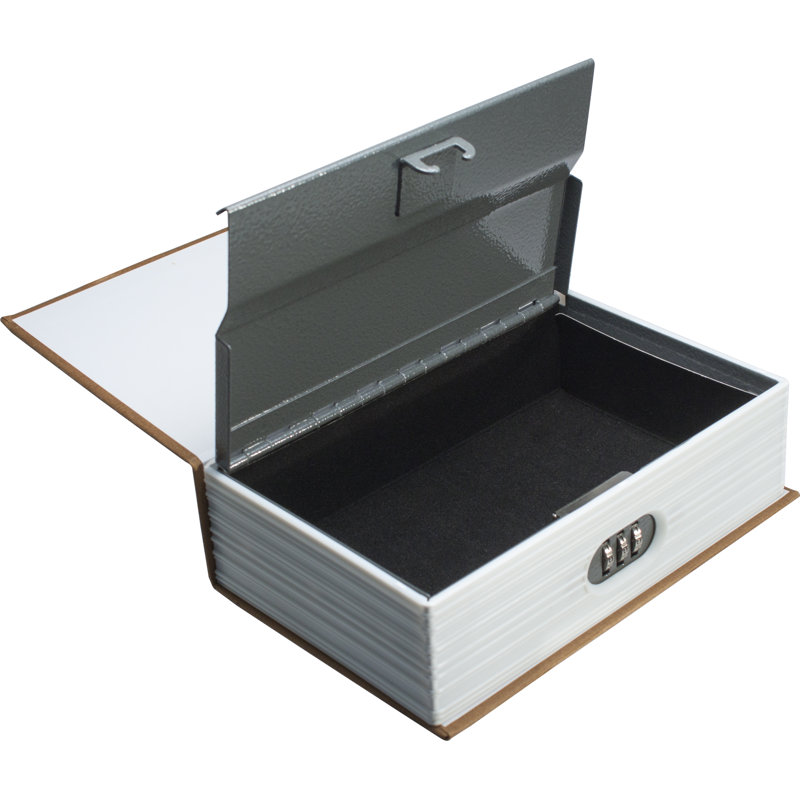 BOOK LOCK BOX W/COMBINATION LOCK BROWN