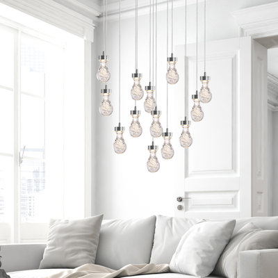 Luminaire suspendu grappe 13 lumières Atoka