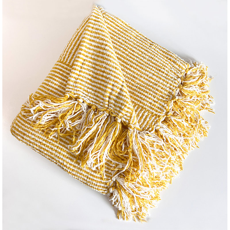  Jeté douillet en chenille, Jaune
