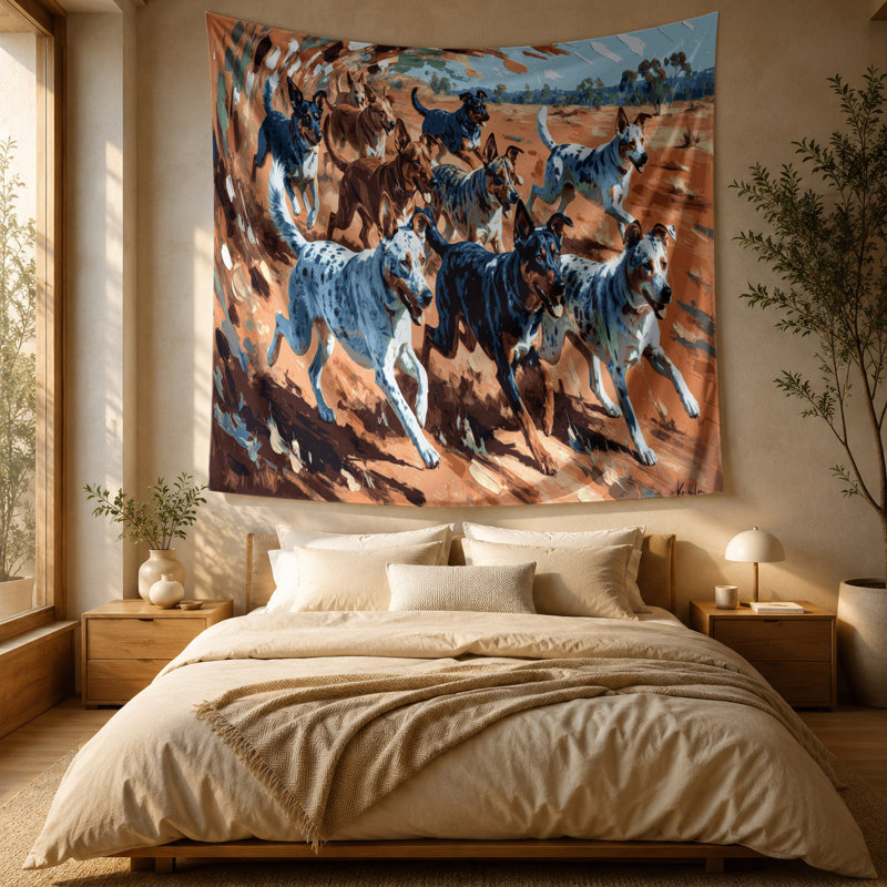 Tapisserie murale Dogs Koolie, 51 po x 60 po