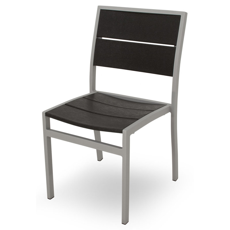 Chaise d'appoint POLYWOOD Surf City, Argent texturé / Noir anthracite