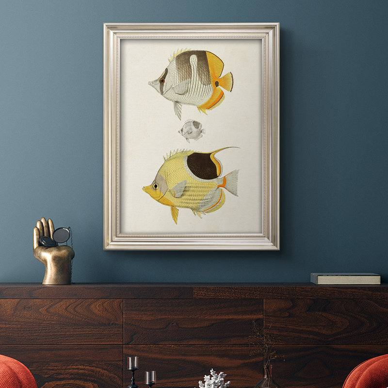 Jaune et gris poisson II Jaune et gris poisson II, reproduction d'art sur toile, L 21 po x H 25 po