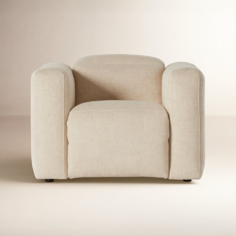 Amed Upholstered Power Recliner, Beige