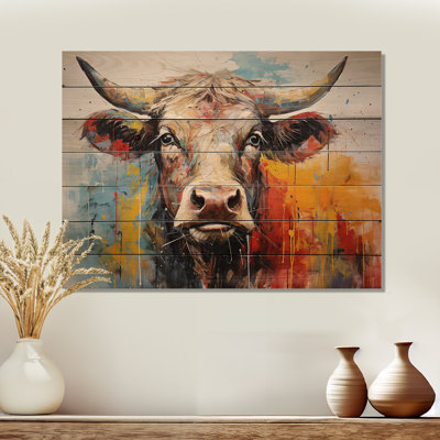 «Breeyana Cow Majestic Bovine Collage II», reproduction sur bois