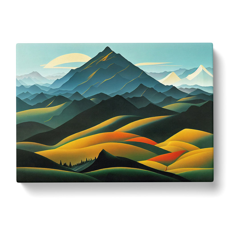 Quirky Mountain Landscape - Wrapped Canvas, 35cm H x 50cm W x 3cm D