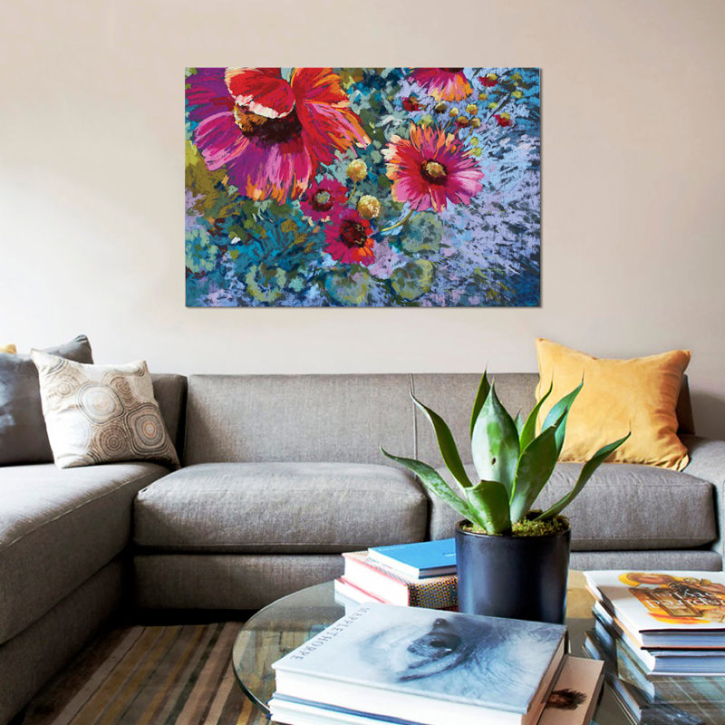 « mini rambling riot », impression sur toile, H 12 po x l 18 po x P 1,5 po, Toile tendue, Pas de tapis