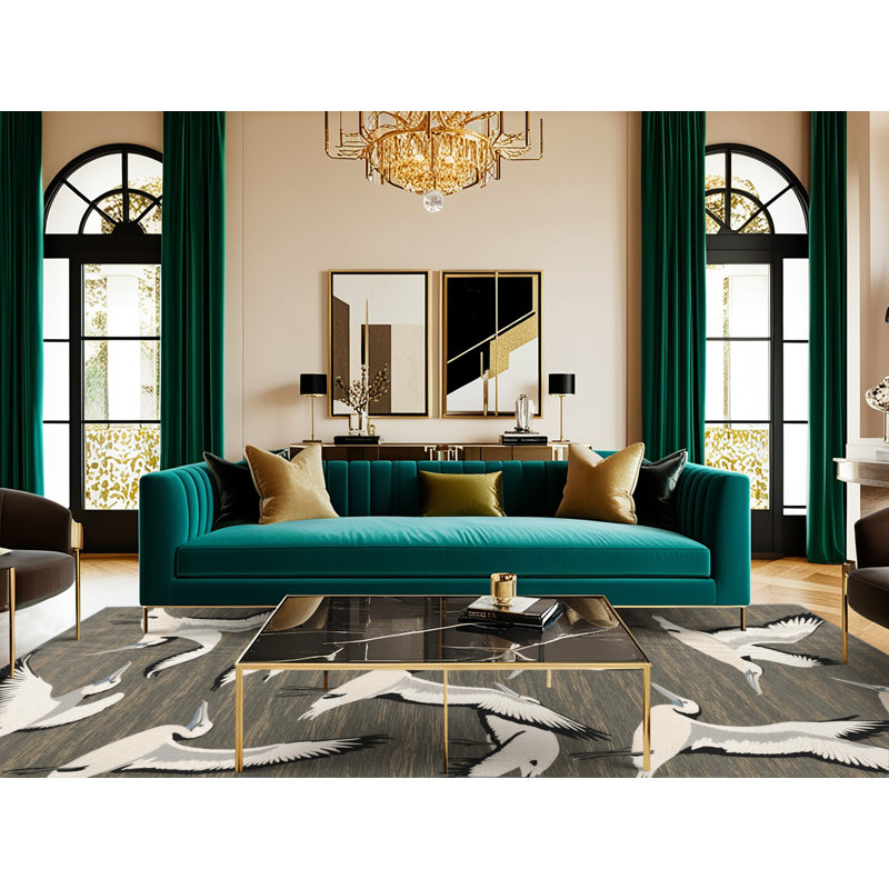 Washable Northern Gannet Birds Area Rug, Rectangle 2' x 3'