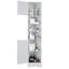 Armoire de rangement grise avec tablettes réglables et articles de toilette cachés-336035780