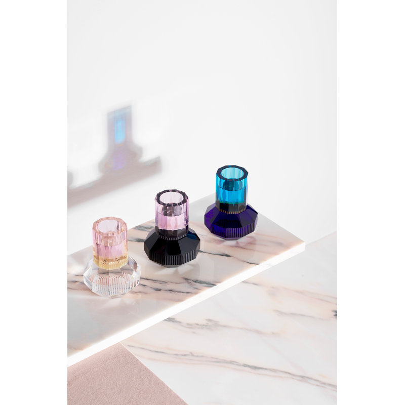 Chicago Tealight Candle Holder, Rose/Clear