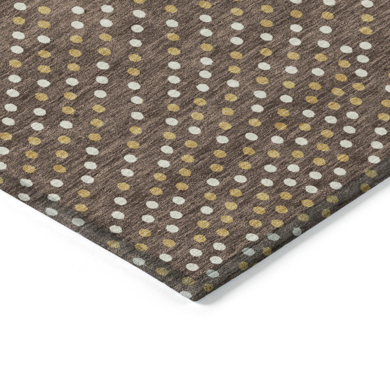 Brown Synthetic 9' x 12' Washable Non-Slip Area Rug