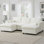 Canapé modulaire 86,5 po en chenille modulaire avec poches de rangement, ensemble de canapé en U à 5 places avec coussins, combinaison libre, canapé Cloud moderne avec 2 repose-pieds mobiles pour le salon, appartement, 3 couleurs