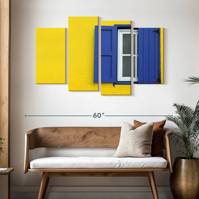 Blue Shutters Window, 32" H x 52" W